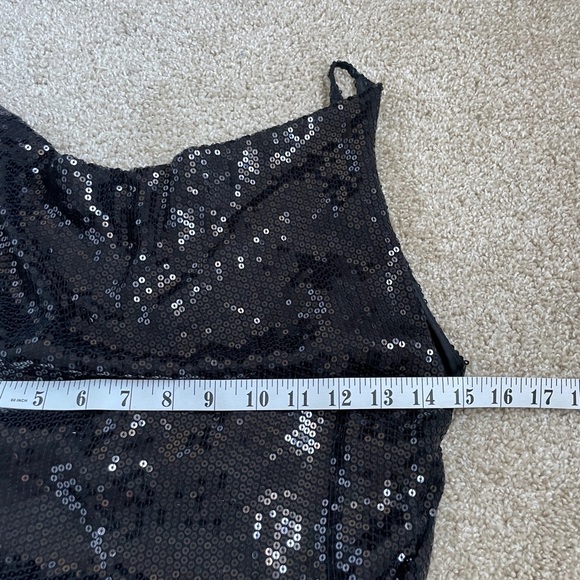 Robert Rodriguez Cocktail Dress Black Sequin Silk Open Back Women’s Size 0 - Picture 8 of 11